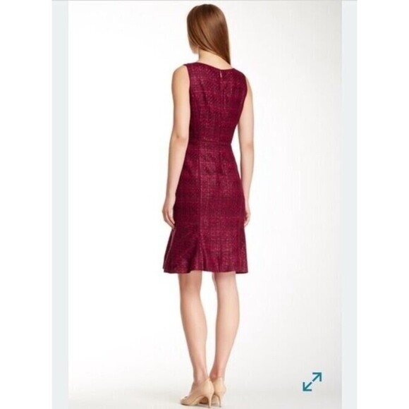 Tory Burch Drew Dark Plum Multicolor Sleeveless Tweed Dress Size 4 - Picture 2 of 13